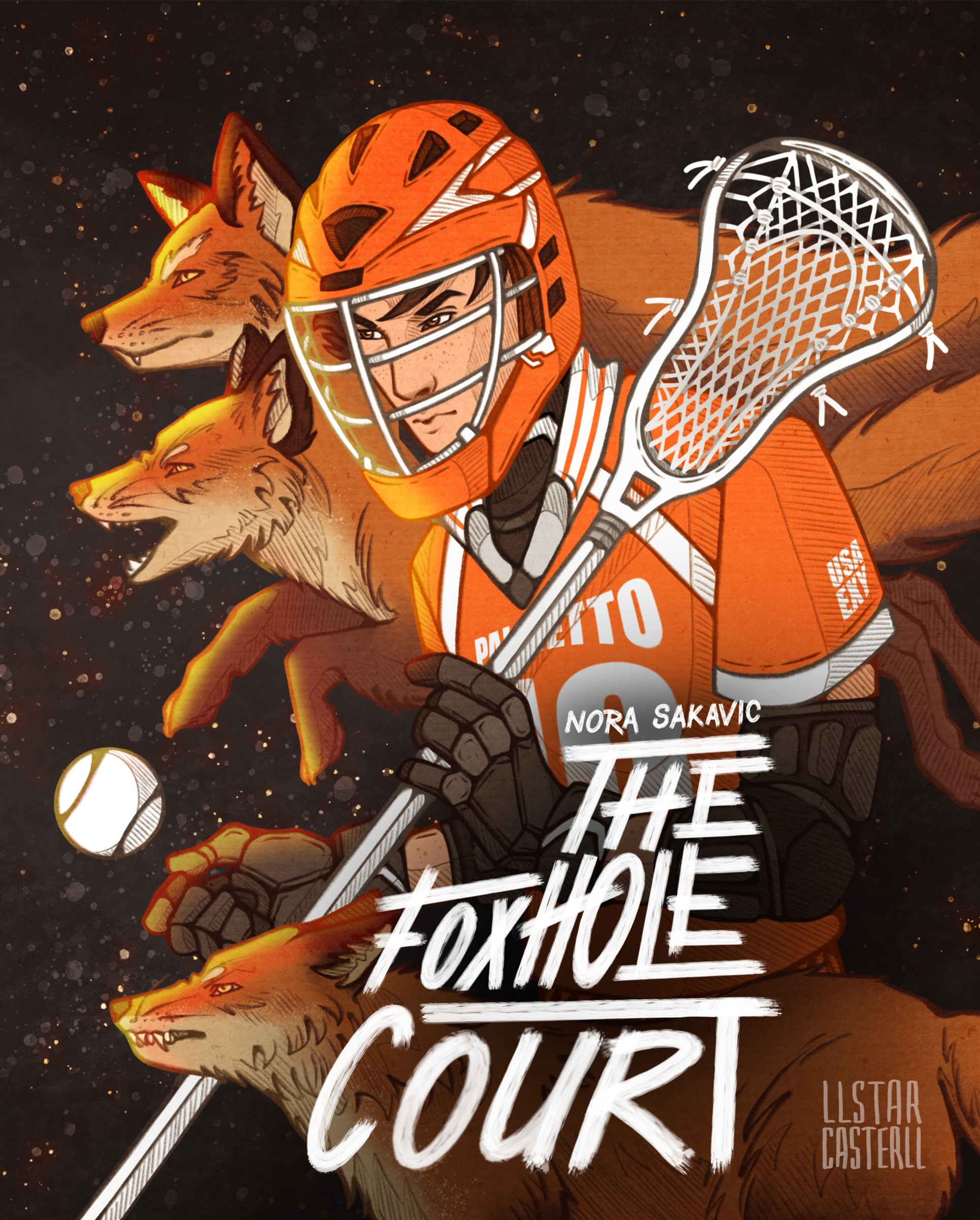 Alternative book cover for The Foxhole Court by Nora Sakavic