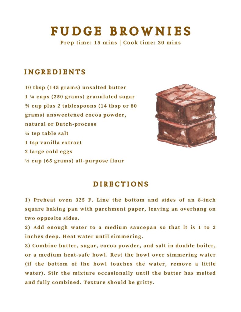 Aleric Vancil’s Fudge Brownie Recipe