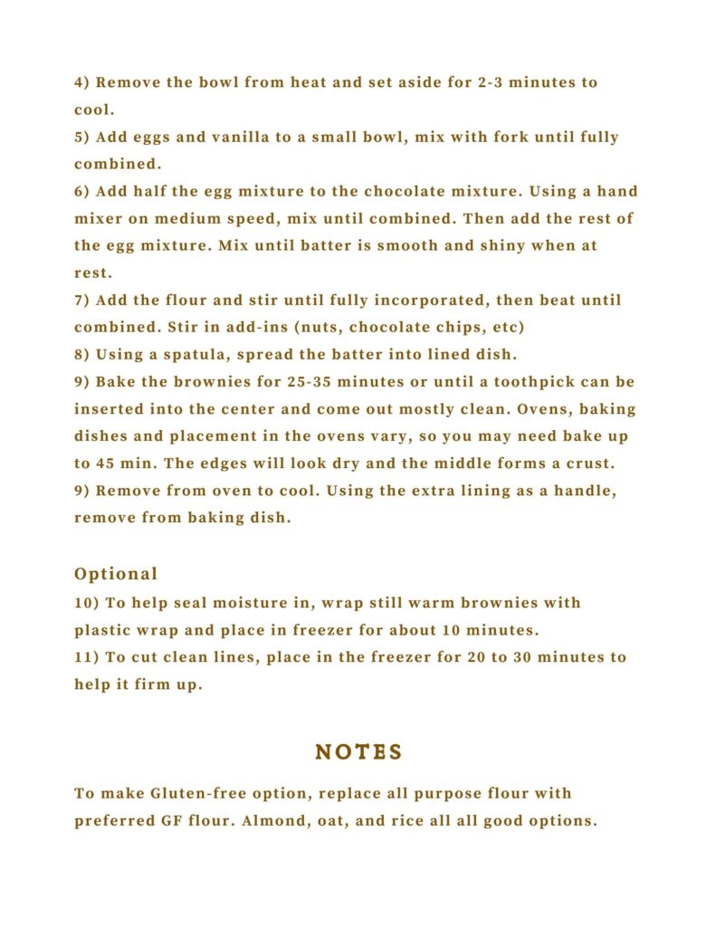 Aleric Vancil’s Fudge Brownie Recipe