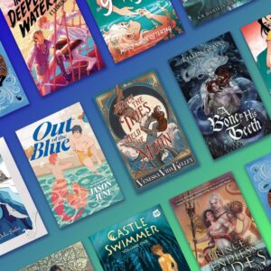 A selection of book covers featuring queer mer folk and other denizens of the sea