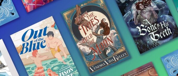 A selection of book covers featuring queer mer folk and other denizens of the sea