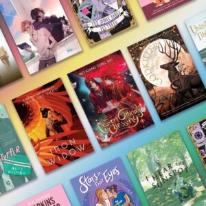 A selection of book covers featuring Queer disabled spectrum lead characters.