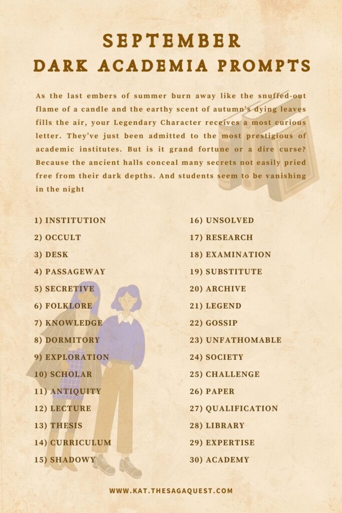 Prompt words for September 2025 - NOTE: The prompt words are presented in plain text form adjacent to this graphic for visually impaired visitors