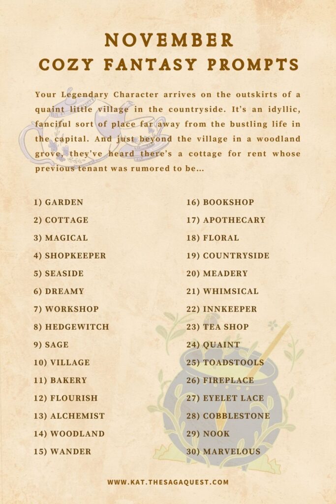 Prompt words for November 2025 - NOTE: The prompt words are presented in plain text form adjacent to this graphic for visually impaired visitors