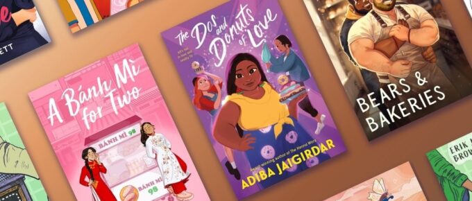 A selection of Queer book covers featuring food shop stories.