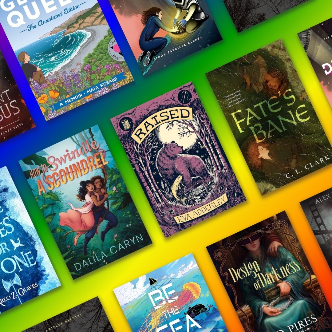 A selection of book covers featuring indie SF Bay Area Queer books and comics