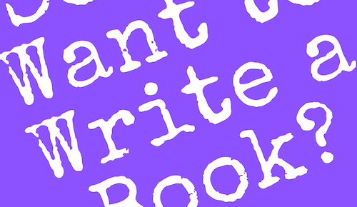 Placeholder book cover featuring “So You Want to Write a Book?” in Special Elite typewriter font on a dark periwinkle background and “Kat Vancil” and “Real-world Advice You Won’t Find in Those Other Books” in League Gothic font